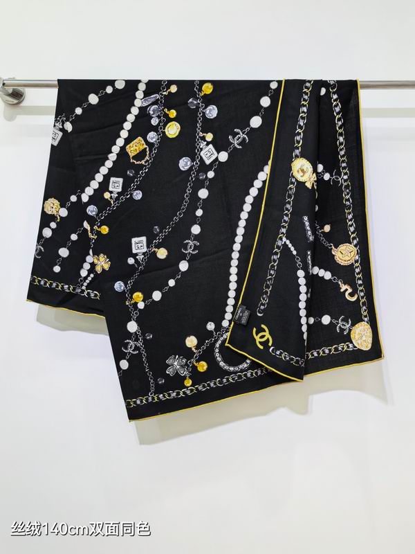 Chanel Scarf 140X140cm 70%羊绒30%真丝 E25 (12)