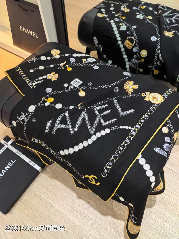 Chanel Scarf 140X140cm 70%羊绒30%真丝 E25 (14)