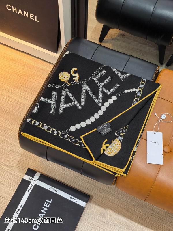 Chanel Scarf 140X140cm 70%羊绒30%真丝 E25 (16)