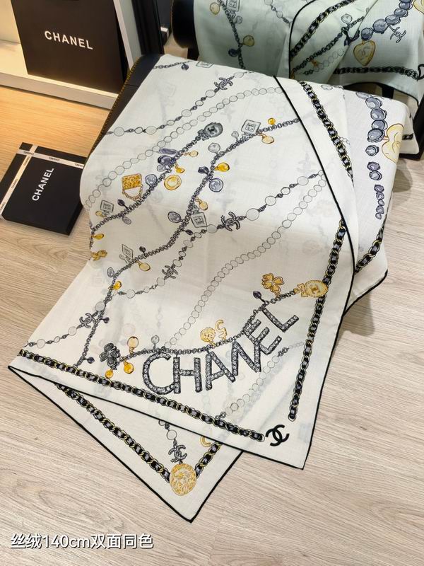 Chanel Scarf 140X140cm 70%羊绒30%真丝 E25 (7)
