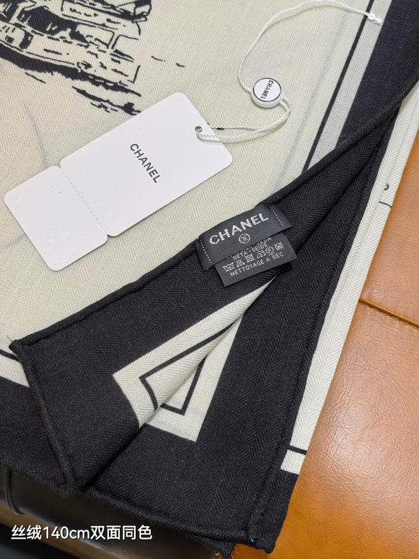 Chanel Scarf 140X140cm 70%羊绒30%真丝 E29 (4)