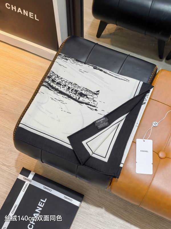 Chanel Scarf 140X140cm 70%羊绒30%真丝 E29 (7)