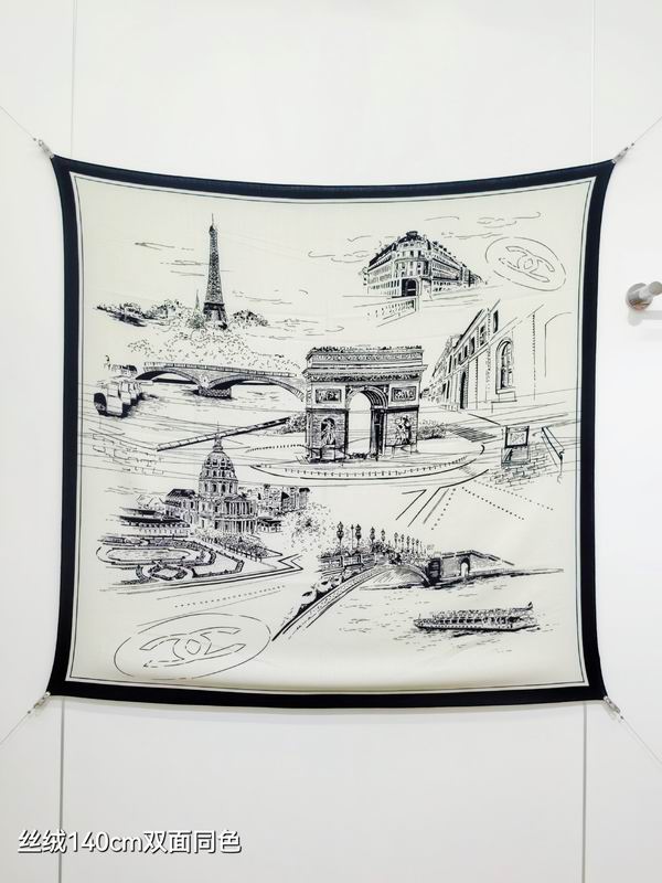 Chanel Scarf 140X140cm 70%羊绒30%真丝 E29 (8)