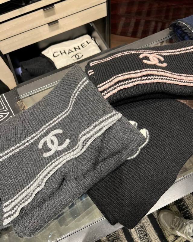 Chanel Scarf 30X180cm 100%羊绒 E36 (1)