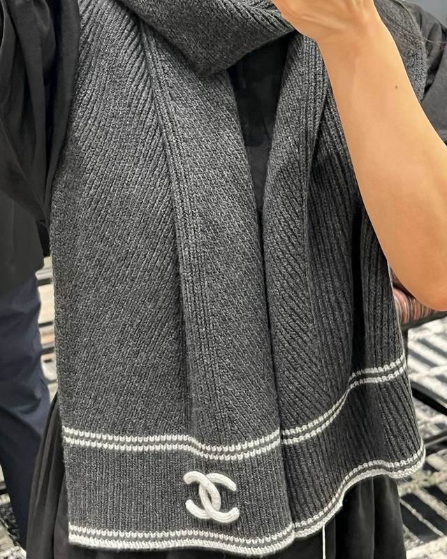 Chanel Scarf 30X180cm 100%羊绒 E36 (24)