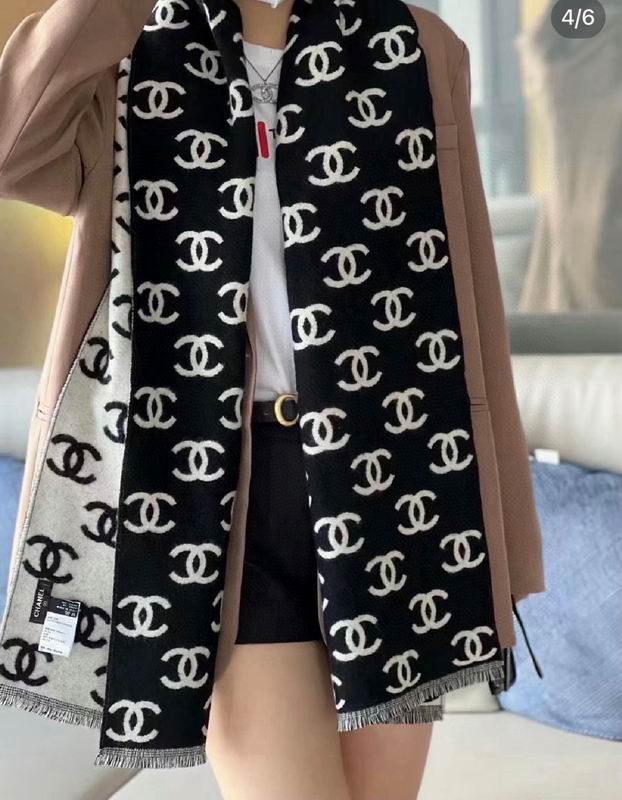 Chanel Scarf 35X180cm 92%羊毛8%羊绒 E21 (1)