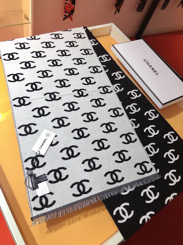 Chanel Scarf 38X190cm 92%羊毛8%羊绒 E20 (2)