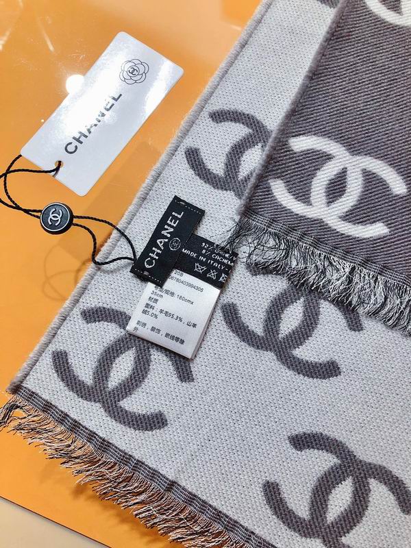 Chanel Scarf 38X190cm 92%羊毛8%羊绒 E20 (9)