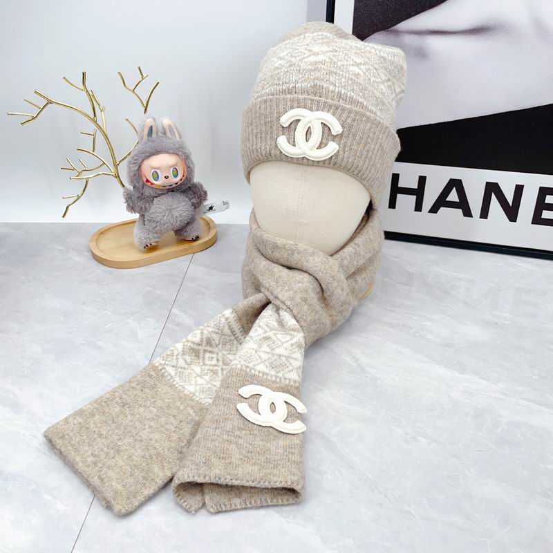 Chanel Scarf Hat Gloves dx (103)