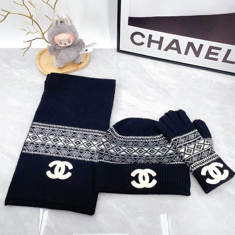 Chanel Scarf Hat Gloves dx (111)