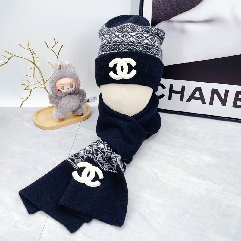 Chanel Scarf Hat Gloves dx (112)