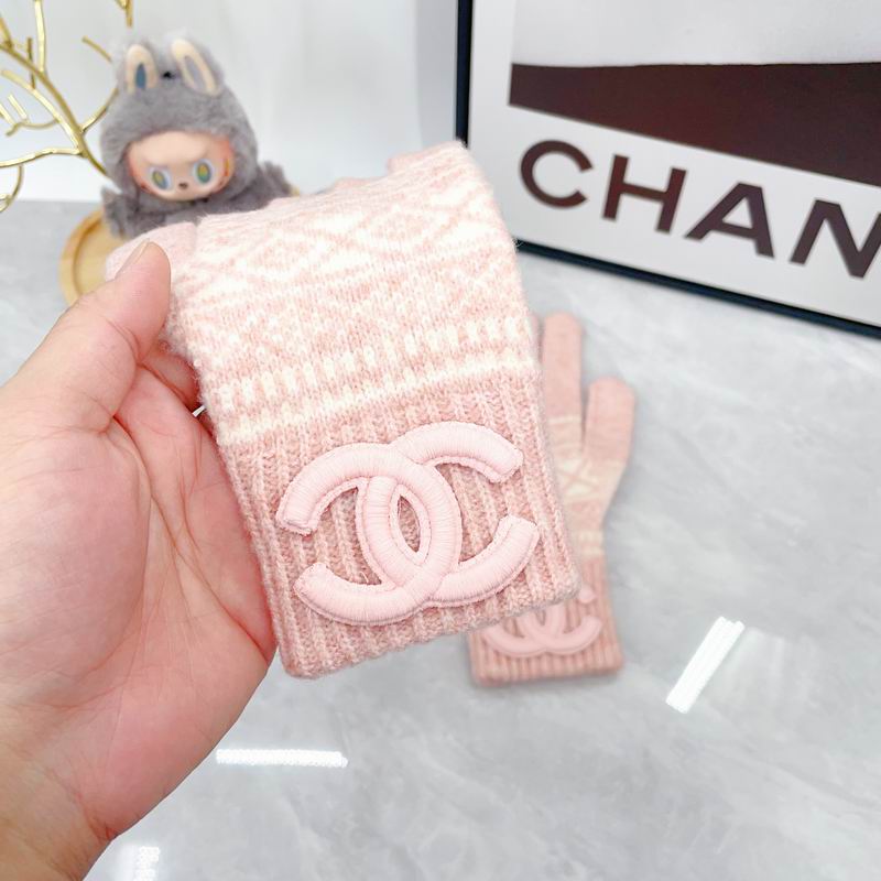 Chanel Scarf Hat Gloves dx (114)