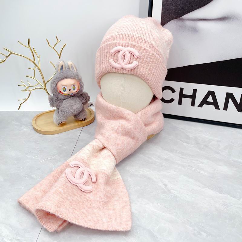 Chanel Scarf Hat Gloves dx (121)