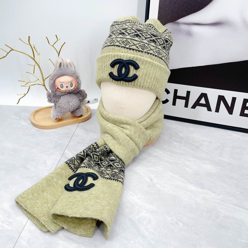 Chanel Scarf Hat Gloves dx (130)