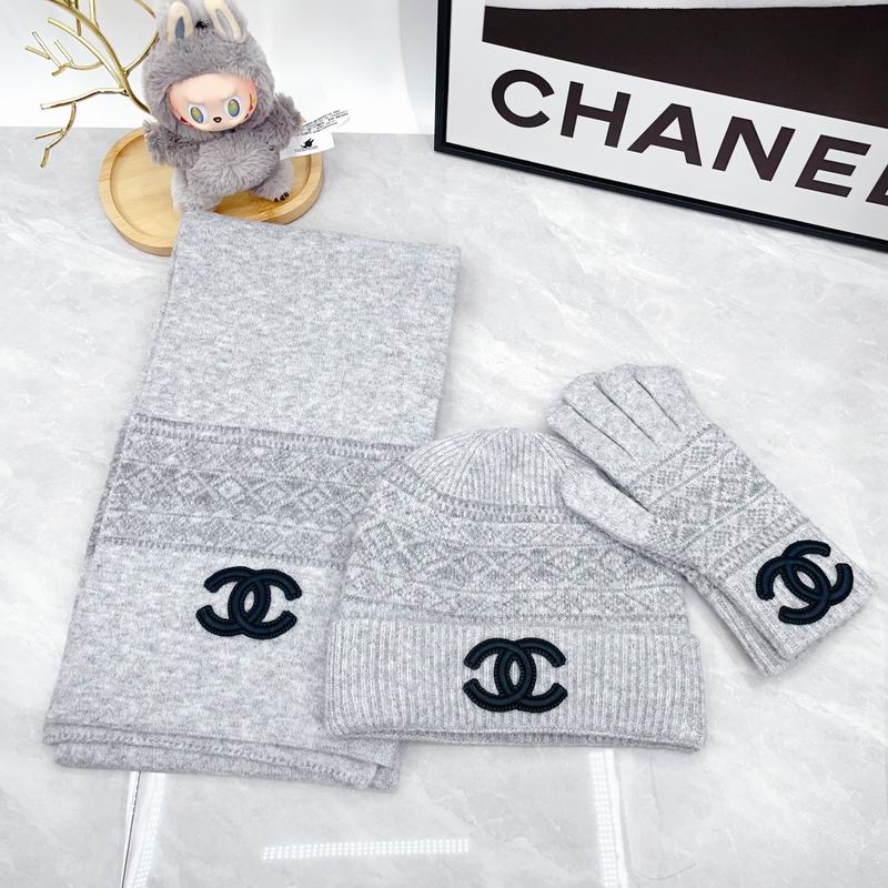 Chanel Scarf Hat Gloves dx (137)