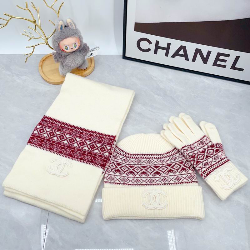 Chanel Scarf Hat Gloves dx (93)