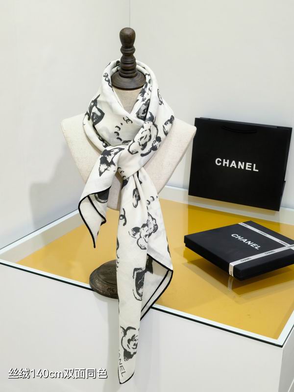 Chanel scarf 140X140cm 70%羊绒30%真丝 E01 (11)