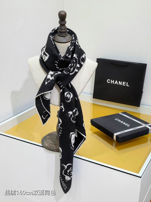 Chanel scarf 140X140cm 70%羊绒30%真丝 E01 (2)