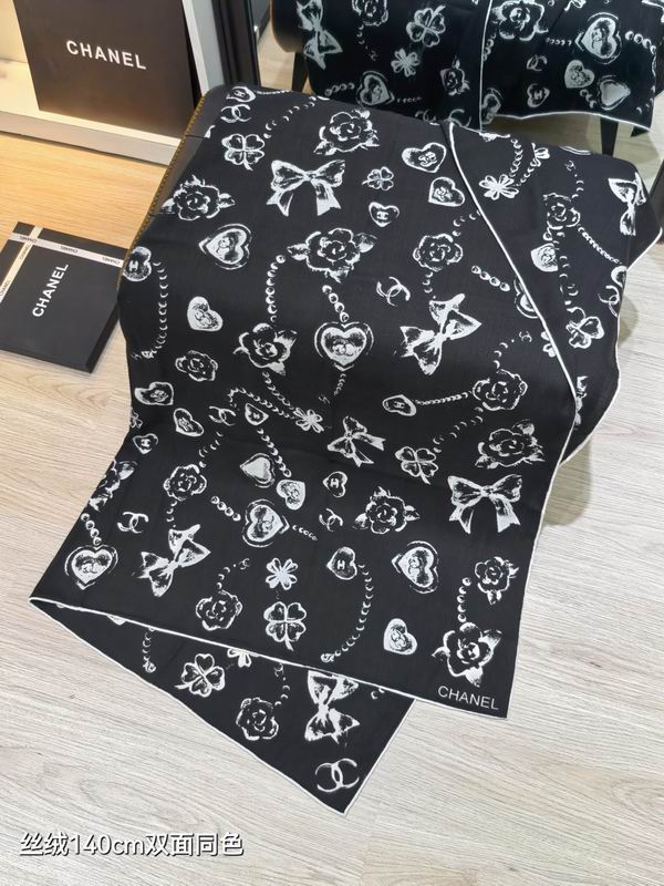 Chanel scarf 140X140cm 70%羊绒30%真丝 E01 (7)