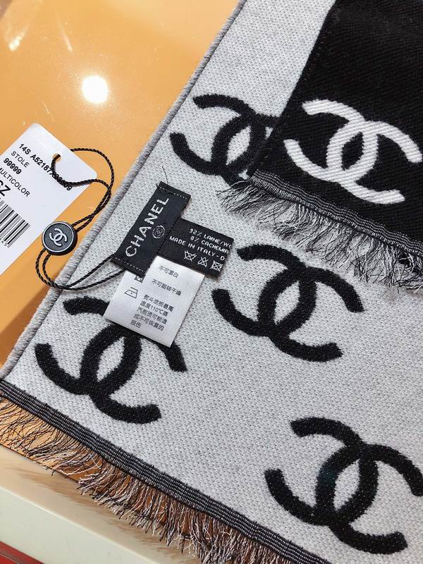 Chanel scarf 38X190cm 92%羊毛8%羊绒 E12 (10)