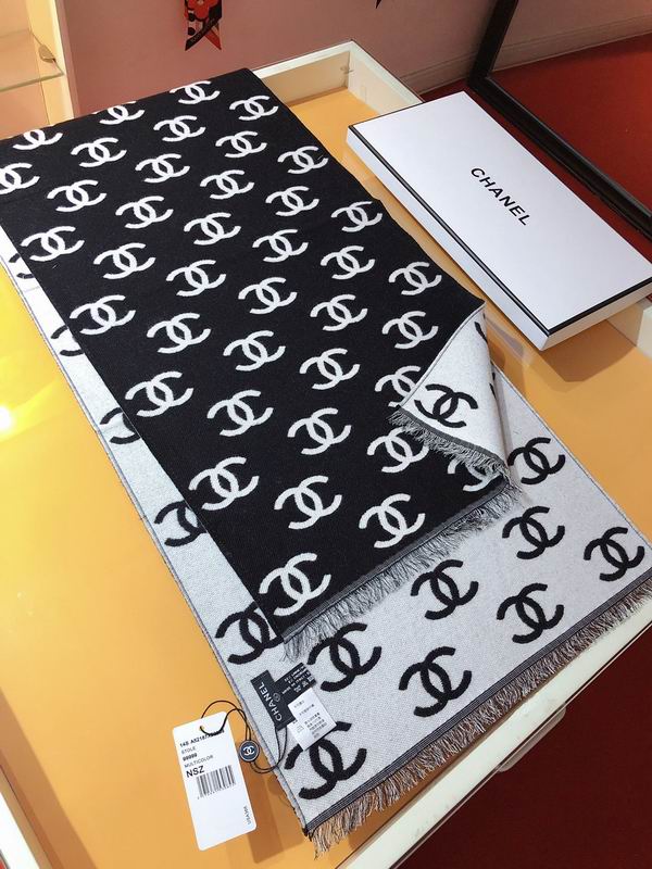 Chanel scarf 38X190cm 92%羊毛8%羊绒 E12 (12)