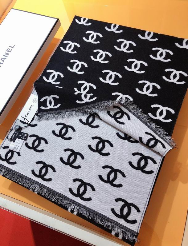 Chanel scarf 38X190cm 92%羊毛8%羊绒 E12 (13)