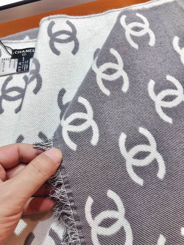 Chanel scarf 38X190cm 92%羊毛8%羊绒 E12 (3)