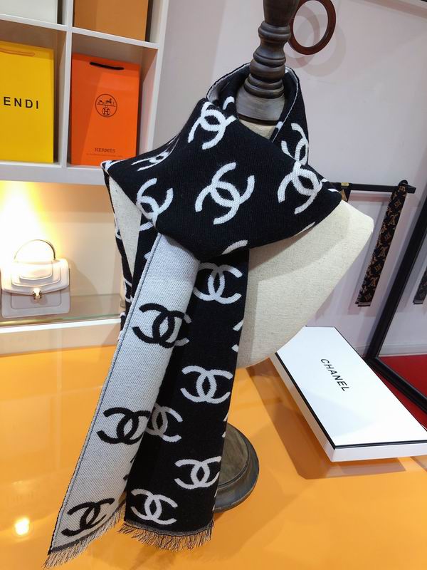 Chanel scarf 38X190cm 92%羊毛8%羊绒 E12 (8)