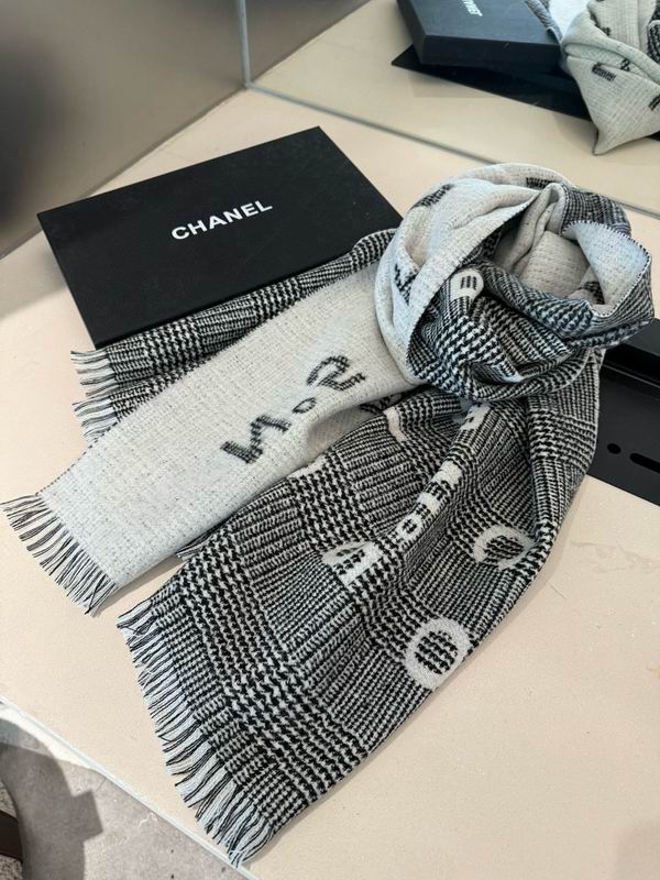 Chanel scarf 74.4X194.4cm 100%羊绒 E13 (14)