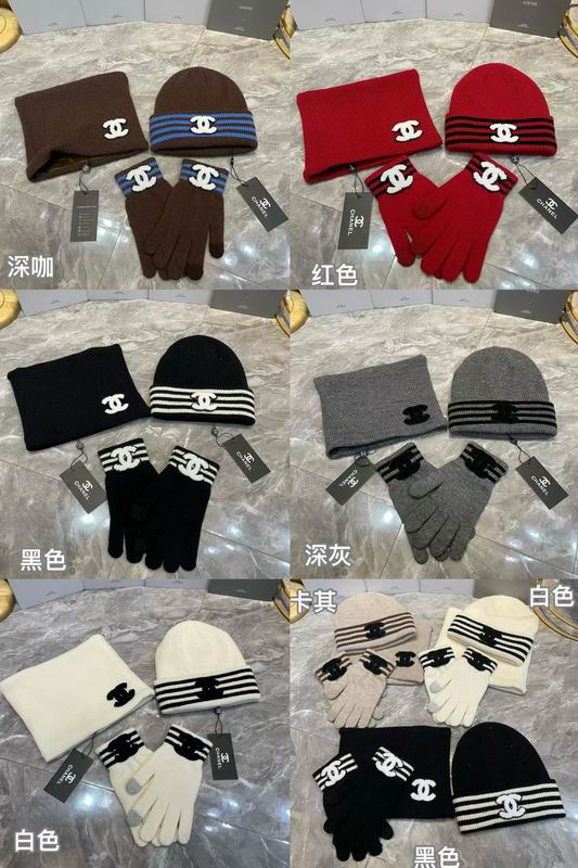 Chanel scarf hat gloves (1)