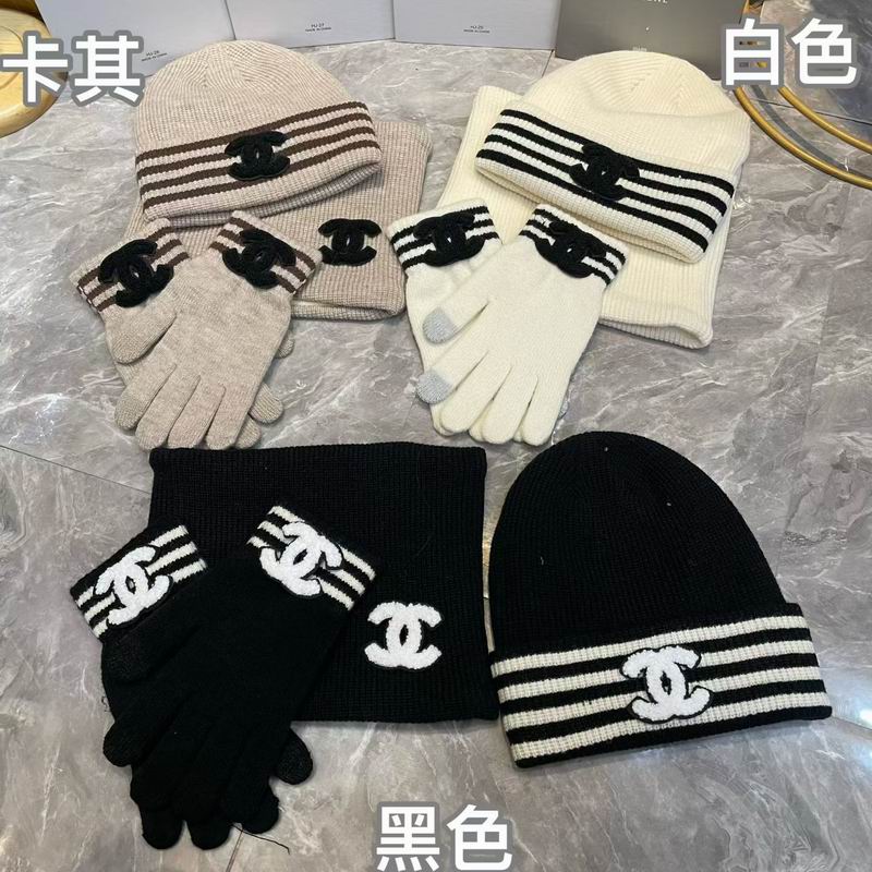 Chanel scarf hat gloves (3)