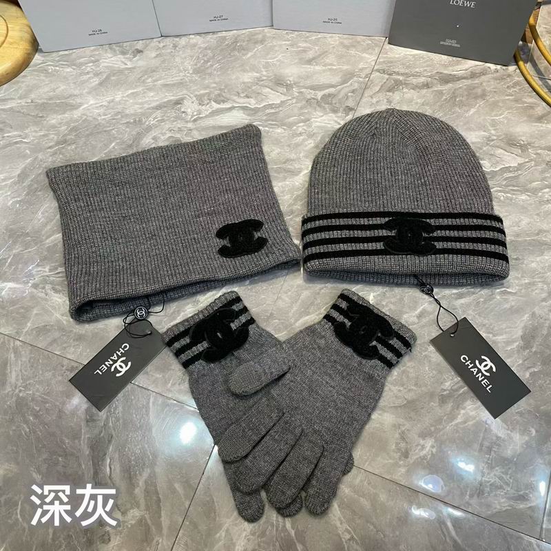 Chanel scarf hat gloves (5)