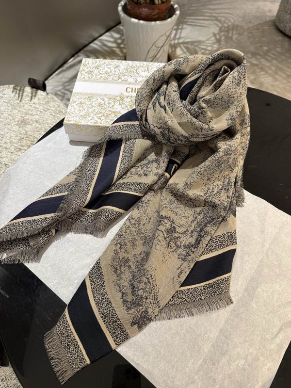 Dior Scarf 140X140cm 57%羊毛43%真丝 E49 (11)