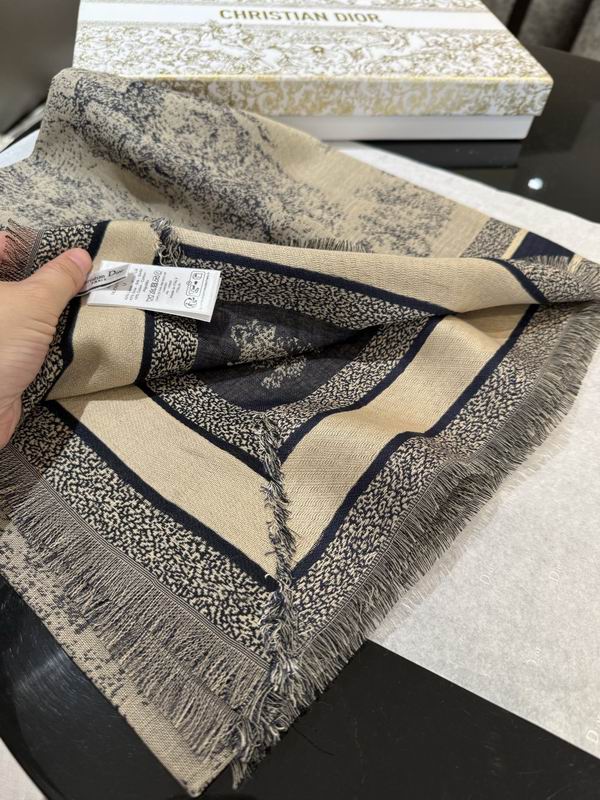 Dior Scarf 140X140cm 57%羊毛43%真丝 E49 (13)