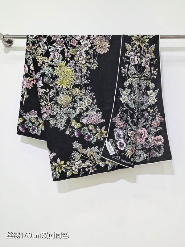 Dior scarf 140X140cm  70%羊绒30%真丝 E23 (11)