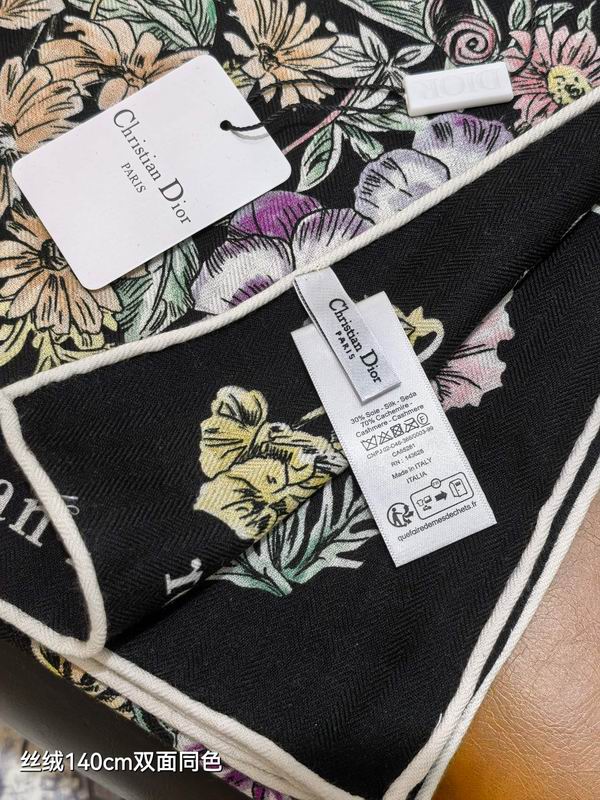 Dior scarf 140X140cm  70%羊绒30%真丝 E23 (12)