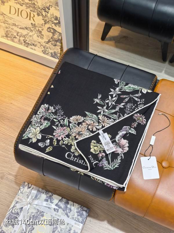 Dior scarf 140X140cm  70%羊绒30%真丝 E23 (15)