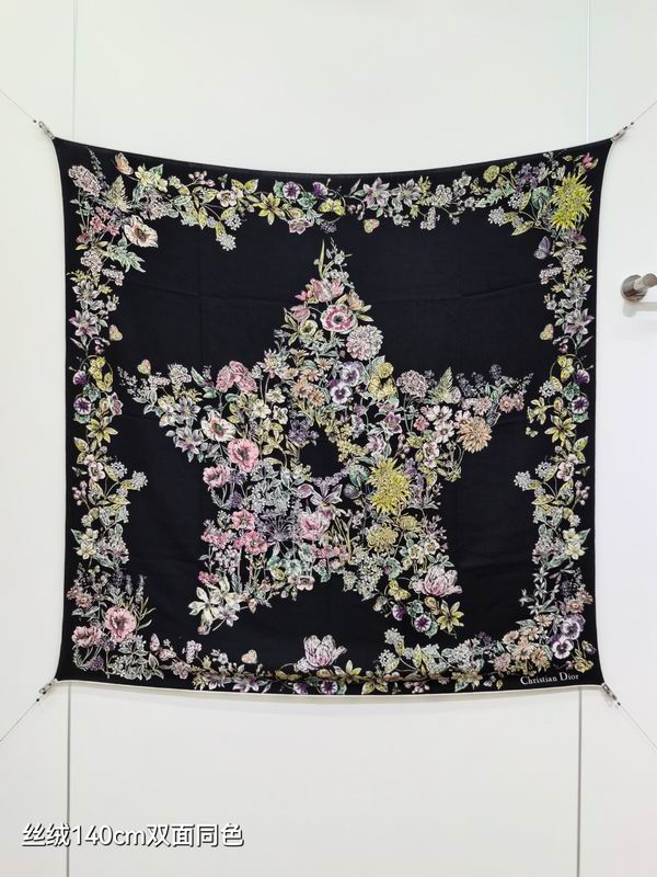 Dior scarf 140X140cm  70%羊绒30%真丝 E23 (16)