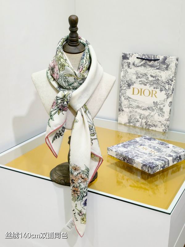 Dior scarf 140X140cm  70%羊绒30%真丝 E23 (18)