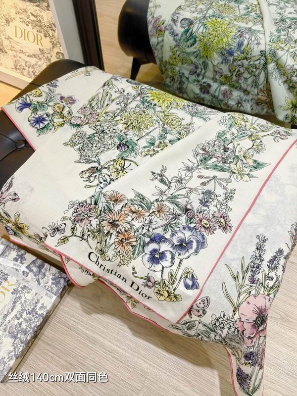 Dior scarf 140X140cm  70%羊绒30%真丝 E23 (21)