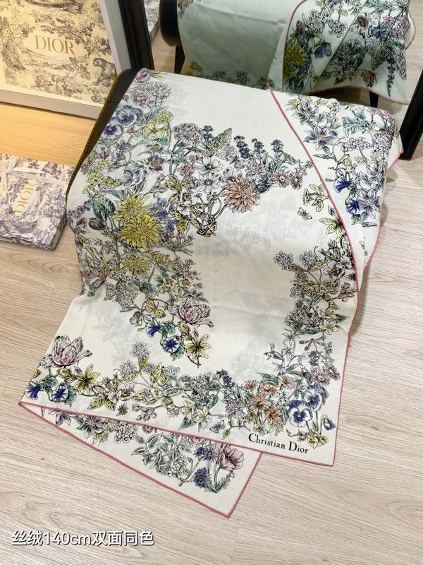 Dior scarf 140X140cm  70%羊绒30%真丝 E23 (22)