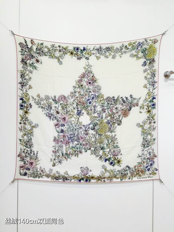 Dior scarf 140X140cm  70%羊绒30%真丝 E23 (24)