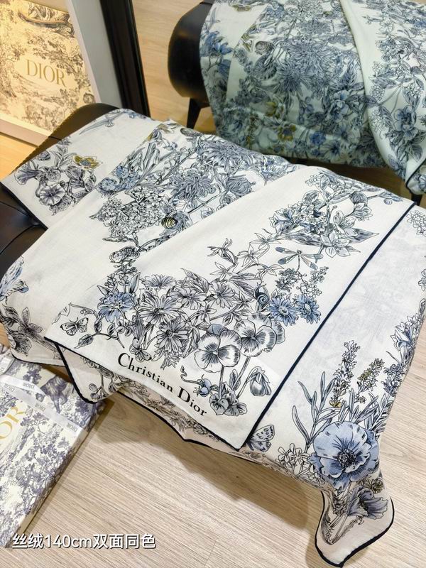 Dior scarf 140X140cm  70%羊绒30%真丝 E23 (5)