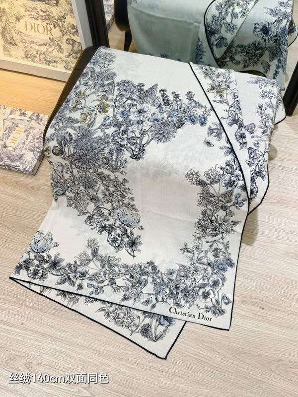 Dior scarf 140X140cm  70%羊绒30%真丝 E23 (6)