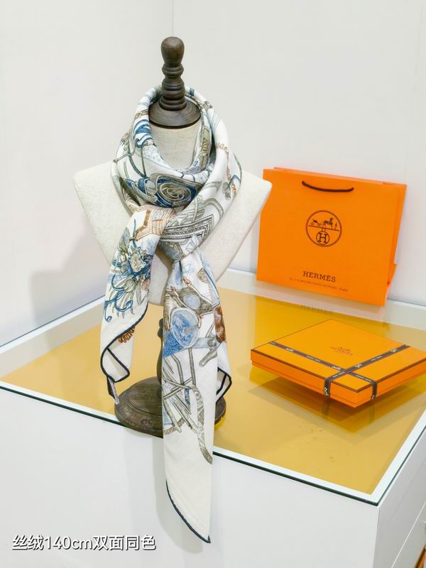 Hermes Scarf 140X140cm 70%羊绒30%真丝 E03 (12)