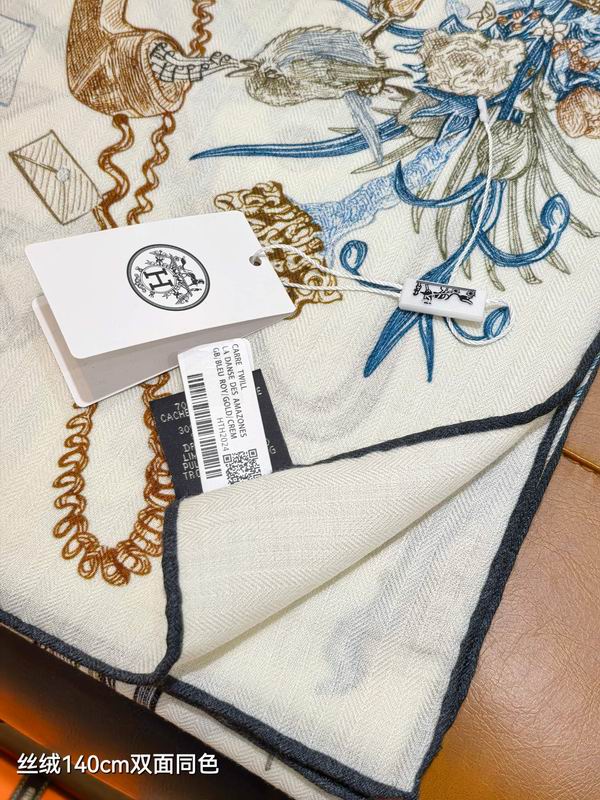 Hermes Scarf 140X140cm 70%羊绒30%真丝 E03 (14)