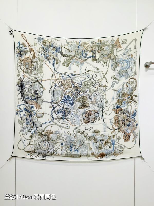 Hermes Scarf 140X140cm 70%羊绒30%真丝 E03 (18)