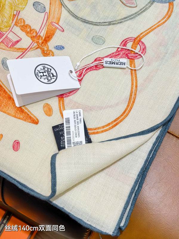 Hermes Scarf 140X140cm 70%羊绒30%真丝 E03 (24)