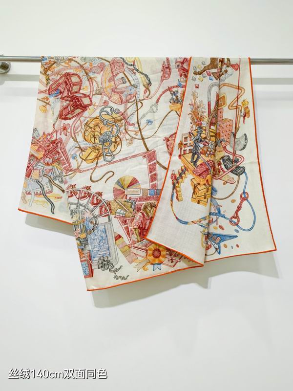 Hermes Scarf 140X140cm 70%羊绒30%真丝 E03 (3)