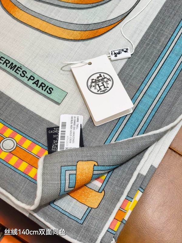 Hermes Scarf 140X140cm 70%羊绒30%真丝 E07 (14)